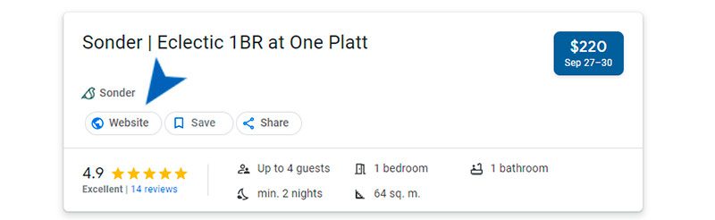 vacation rental google